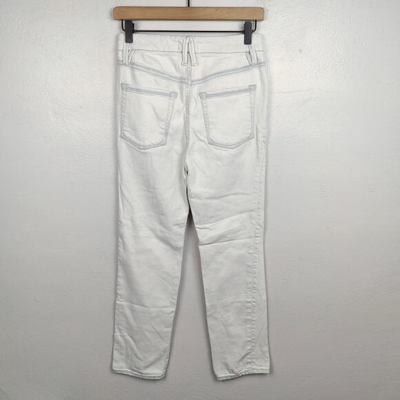 Good American Straight Leg Jeans Womens 2 26 Light Acid Wash White Stretch - Picture 6 of 9